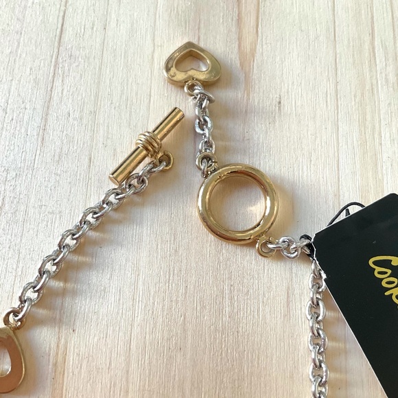 Cookie Lee gold heart bracelet silver NWT - Picture 2 of 5